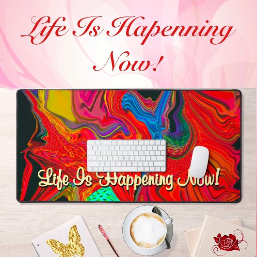 Das Leben ist Ereignis motiviert Liquidation Abstr Schreibtischunterlage