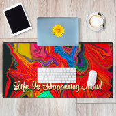 Das Leben ist Ereignis motiviert Liquidation Abstr Schreibtischunterlage