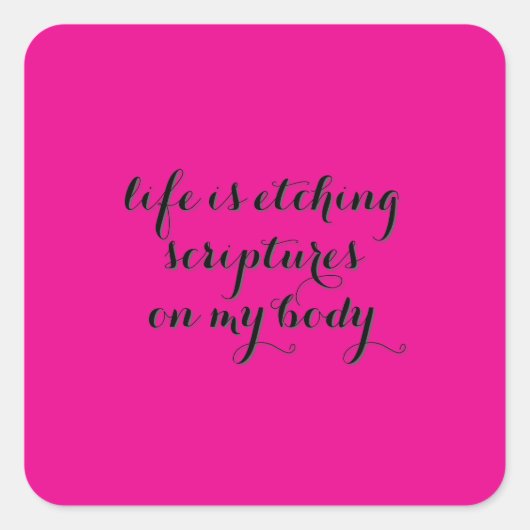 Das Leben ist erstickt Quadratischer Aufkleber (Vorderseite)