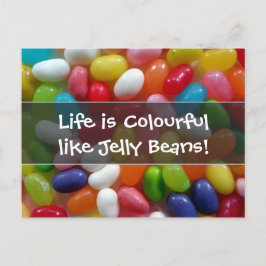 Das Leben ist farbenfroh wie Jelly Beans Postkarte
