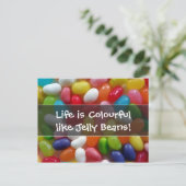 Das Leben ist farbenfroh wie Jelly Beans Postkarte (Stehend Vorderseite)