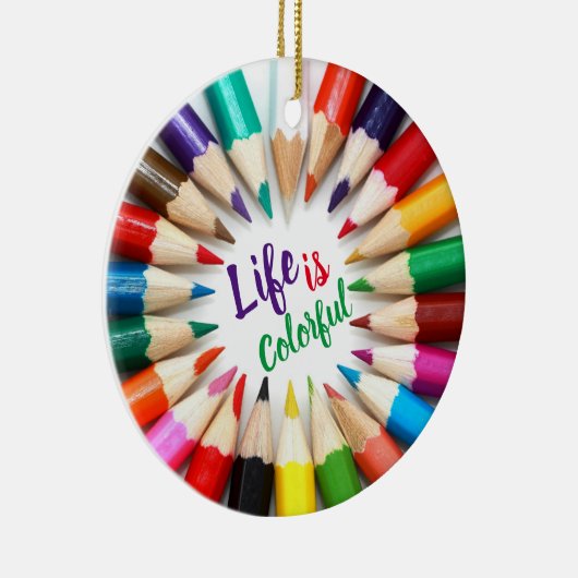 Das Leben ist farbenfrohe künstlerische Stifte Keramik Ornament (Rechts)
