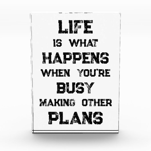 Das Leben ist... Funny Motivierend Zitat Fotoblock (Vorderseite)