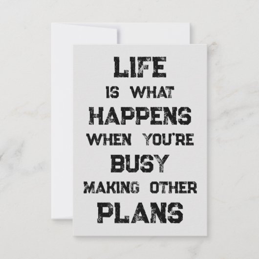 Das Leben ist... Funny Motivierend Zitat Karte (Vorderseite)