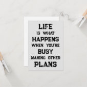 Das Leben ist... Funny Motivierend Zitat Karte (Vorderseite/Rückseite Beispiel)