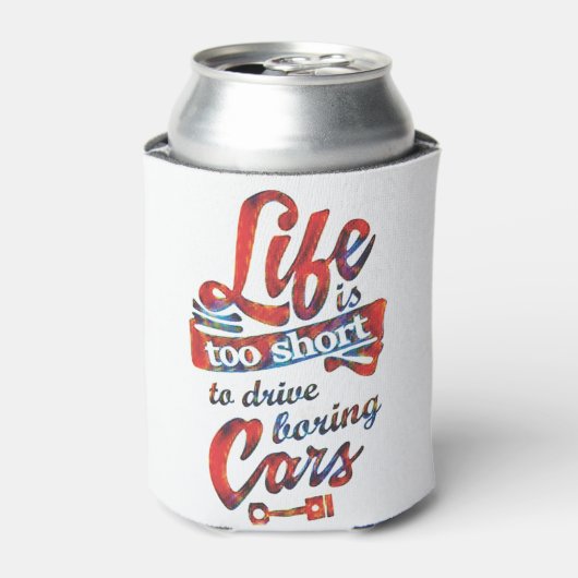 Das Leben ist für Stock Car zu kurz Dosenkühler (Kanne Vorderseite)
