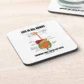 Das Leben ist ganz über das Zeigen, dass Sie Getränkeuntersetzer (Linke Seite)