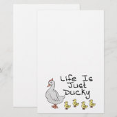 Das Leben ist gerade Ducky Briefpapier (Vorne/Hinten)