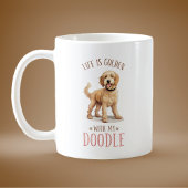 Das Leben ist golden mit einem Doodle Kaffeetasse