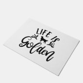 Das Leben ist goldig. Design für Golden Retriever Fußmatte (Schrägansicht)