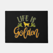 Das Leben ist goldig. Design für Golden Retriever  Fußmatte (Vorderseite)