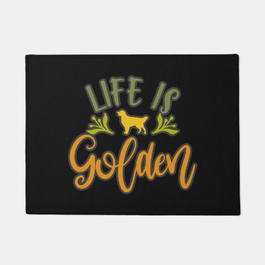 Das Leben ist goldig. Design für Golden Retriever Fußmatte (Vorderseite)