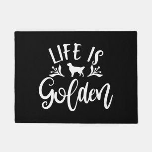 Das Leben ist goldig. Golden Retriever Design Fußmatte