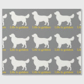 Das Leben ist goldig mit einem Retriever Geschenkpapier (Flach)