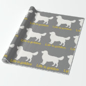 Das Leben ist goldig mit einem Retriever Geschenkpapier (Ungerollt)