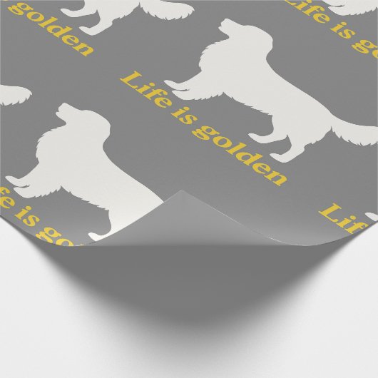 Das Leben ist goldig mit einem Retriever Geschenkpapier (Ecke)