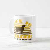 Das Leben ist goldig mit einem Retriever Kaffeetasse (Vorderseite Links)