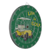 Das Leben ist Golf Cart Green Yellow Dartboard Dartscheibe (Vorderseite Links)