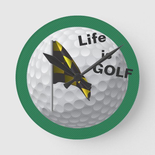 Das Leben ist Golf Flag Golfball Grüne Uhr (Vorderseite)