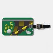 Das Leben ist Golf-Flaggen-personalisierter Gepäckanhänger (Vorderseite horizontal)