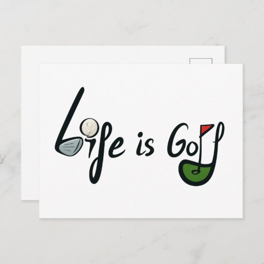 Das Leben ist Golf - Funny Golf Lover Zitat Design Einladungspostkarte (Vorne/Hinten)