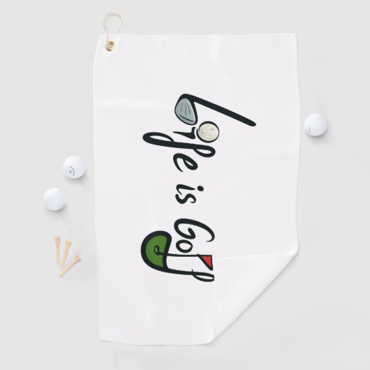 Das Leben ist Golf - Funny Golf Lover Zitat Design Golfhandtuch (Insitu)