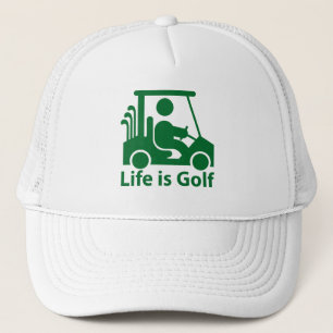 Das Leben ist Golf Golfer in grüner Karren Ball Ca Truckerkappe