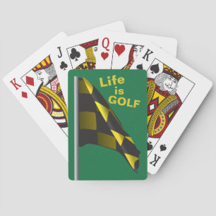Das Leben ist Golf Green Yellow Flag Spielkarten