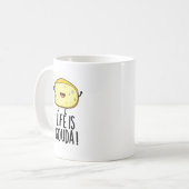 Das Leben ist Gouda Funny Positive Käse Pun Kaffeetasse (Vorderseite Links)