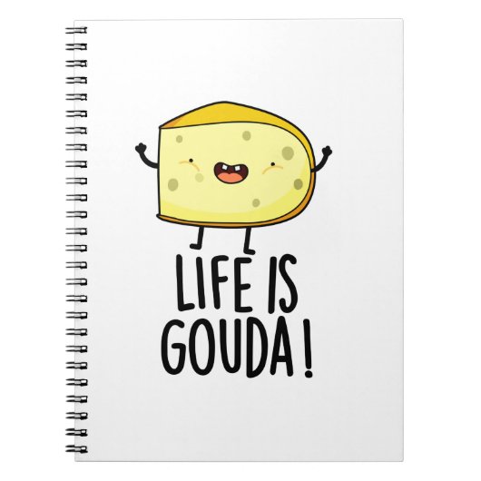 Das Leben ist Gouda Lustiger positiver Käse-Wortwi Notizblock (Vorderseite)