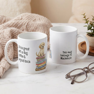 Das Leben ist großartig mit einem Hund und einem g Kaffeetasse