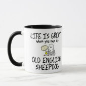 Das Leben ist großer alter englischer Schäferhund Tasse (Links)