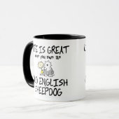 Das Leben ist großer alter englischer Schäferhund Tasse (Vorderseite Links)