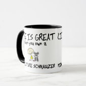 Das Leben ist großer Zwergschnauzer Tasse (Vorderseite Links)