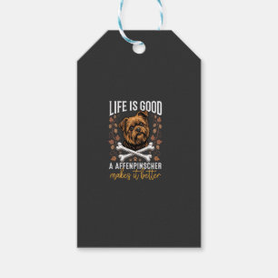 Das Leben ist gut Affenpinscher Hund überquerte Kn Geschenkanhänger