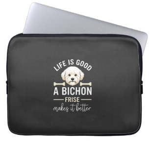 Das Leben ist gut Bichon Frise Hundeknochen Weiße  Laptopschutzhülle