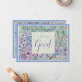 Das Leben ist gut, du bist eine schöne Affirmation Mitteilungskarte (Vorderseite/Rückseite Beispiel)