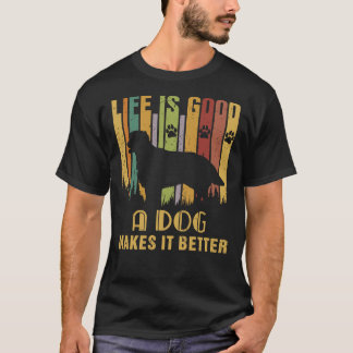 Das Leben ist gut, ein Hund macht es Vintager T-Shirt