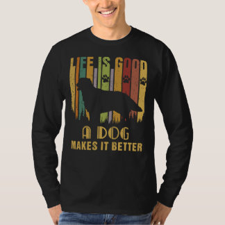 Das Leben ist gut, ein Hund macht es Vintager T-Shirt