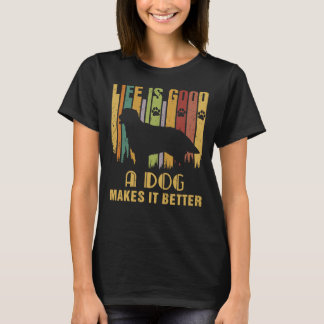 Das Leben ist gut, ein Hund macht es Vintager T-Shirt
