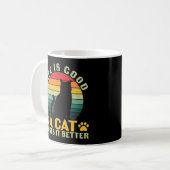 Das Leben ist gut, eine Katze macht es zu einer be Kaffeetasse (Vorderseite Links)