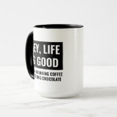 Das Leben ist gut Funny Motivierend und inspiriere Tasse (Vorderseite Links)