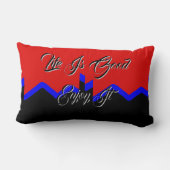 Das Leben ist gut Genießen es roten schwarzen Lumb Lendenkissen (Rückseite)