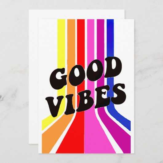 Das Leben ist gut. Good Vibes Einladung (Vorne/Hinten)