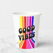 Das Leben ist gut. Good Vibes Pappbecher (Rückseite)