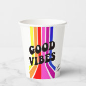 Das Leben ist gut. Good Vibes Pappbecher (Vorderseite)