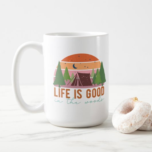 Das Leben ist gut im Wald Kaffeetasse (Mit Donut)