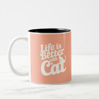 Das Leben ist gut mit einer Katze2 Zweifarbige Tasse