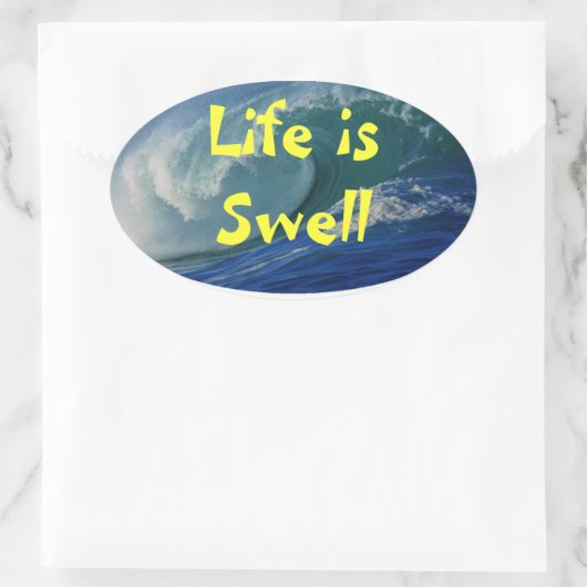 Das Leben ist gut Ovaler Aufkleber (Tasche)