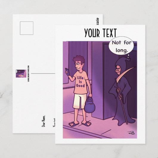 Das Leben ist gut Postkarte (Vorne/Hinten)